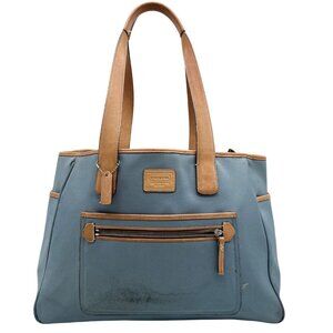 Coach Blue And Tan Fabric Diaper Bag 5975